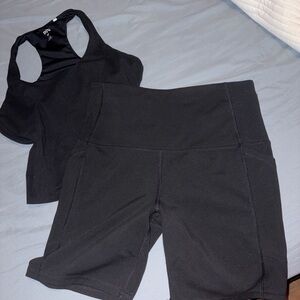 DSG Black Activewear Tank and High-Waist Shorts